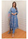 AK Organza Embroidery Anarkali Gown Dupatta And Pent Wholesale Market In Surat
